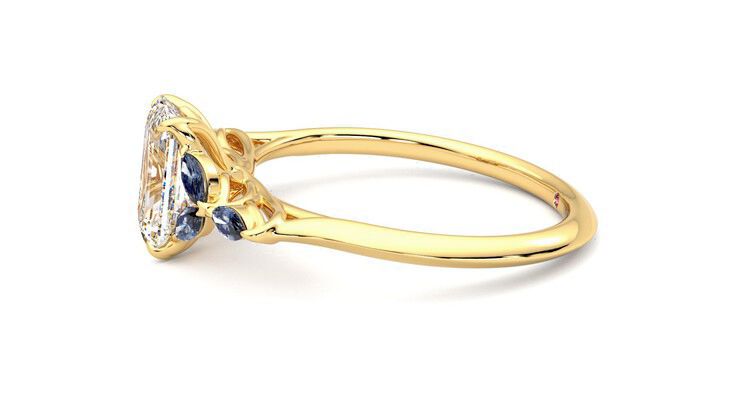 Taylor & Hart Tamora Emerald Engagement Ring 360 degree image 21