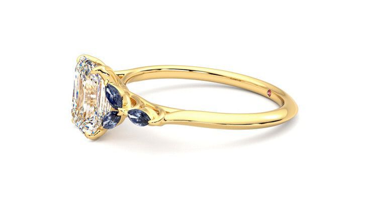 Taylor & Hart Tamora Emerald Engagement Ring 360 degree image 22