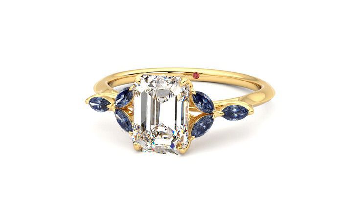Taylor & Hart Tamora Emerald Engagement Ring 360 degree image 27