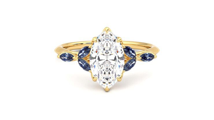 Taylor & Hart Tamora Marquise Engagement Ring 360 degree image 0