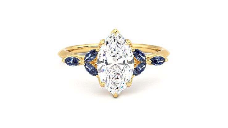 Taylor & Hart Tamora Marquise Engagement Ring 360 degree image 1