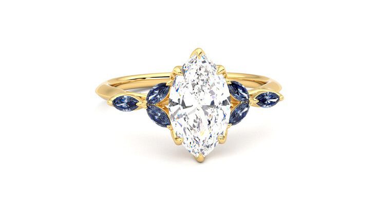 Taylor & Hart Tamora Marquise Engagement Ring 360 degree image 2