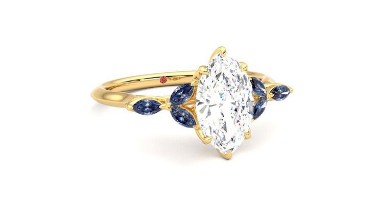Taylor & Hart Tamora Marquise Engagement Ring 360 degree image 4