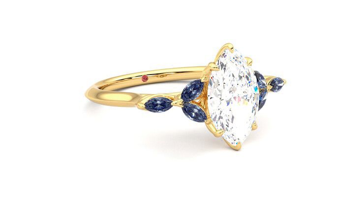 Taylor & Hart Tamora Marquise Engagement Ring 360 degree image 5