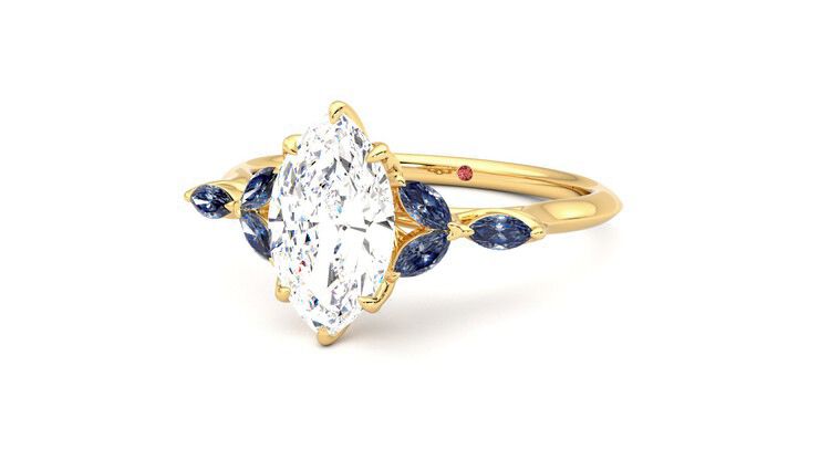 Taylor & Hart Tamora Marquise Engagement Ring 360 degree image 26