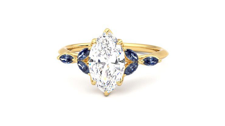 Taylor & Hart Tamora Marquise Engagement Ring 360 degree image 28