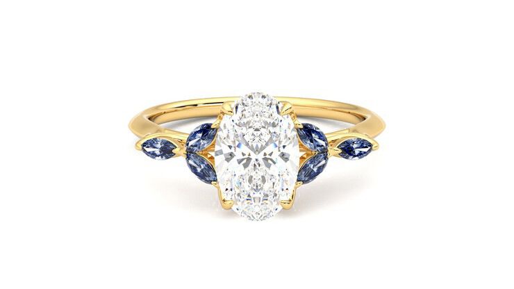 Taylor & Hart Tamora Oval Engagement Ring 360 degree image 0