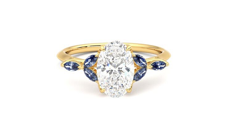 Taylor & Hart Tamora Oval Engagement Ring 360 degree image 1