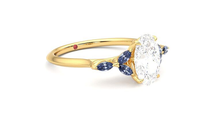 Taylor & Hart Tamora Oval Engagement Ring 360 degree image 6