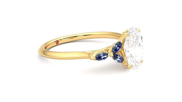 Taylor & Hart Tamora Oval Engagement Ring 360 degree image 7