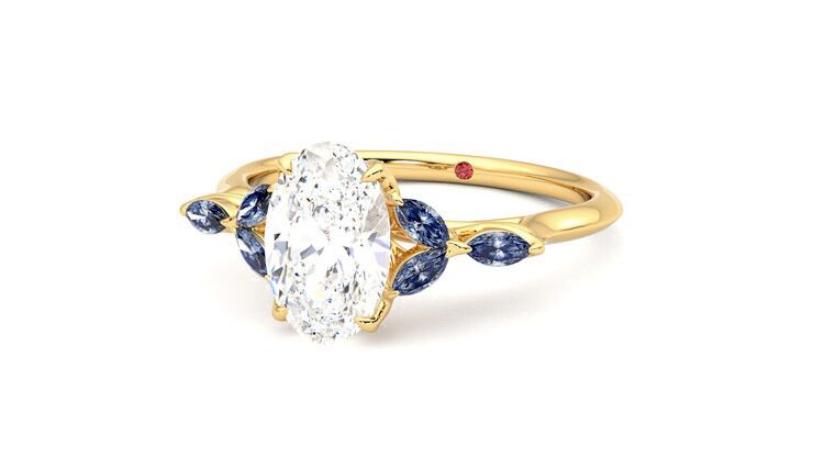 Taylor & Hart Tamora Oval Engagement Ring 360 degree image 26