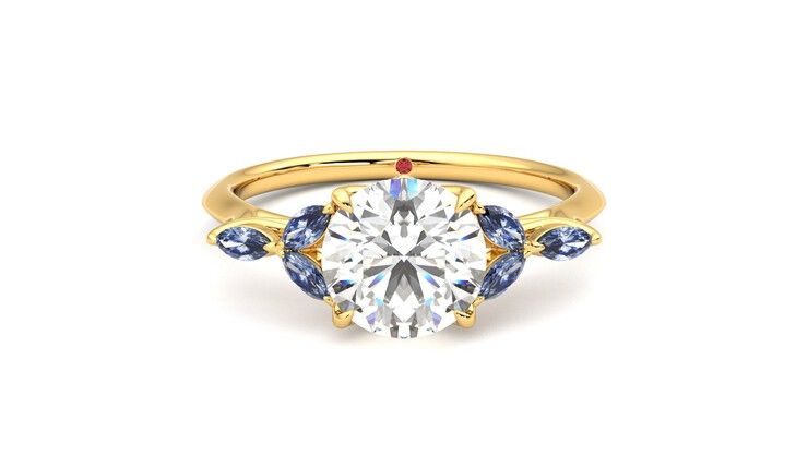 Taylor & Hart Tamora Round Engagement Ring 360 degree image 0