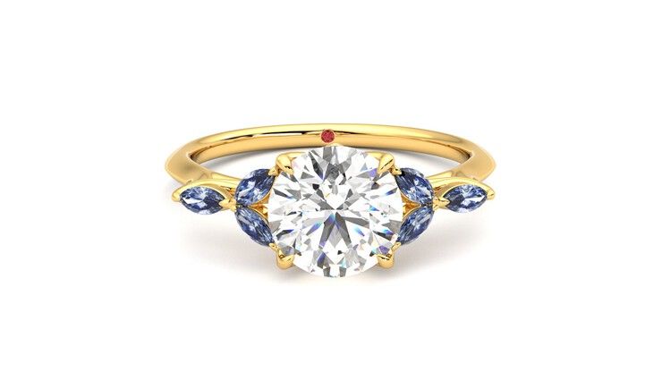 Taylor & Hart Tamora Round Engagement Ring 360 degree image 1