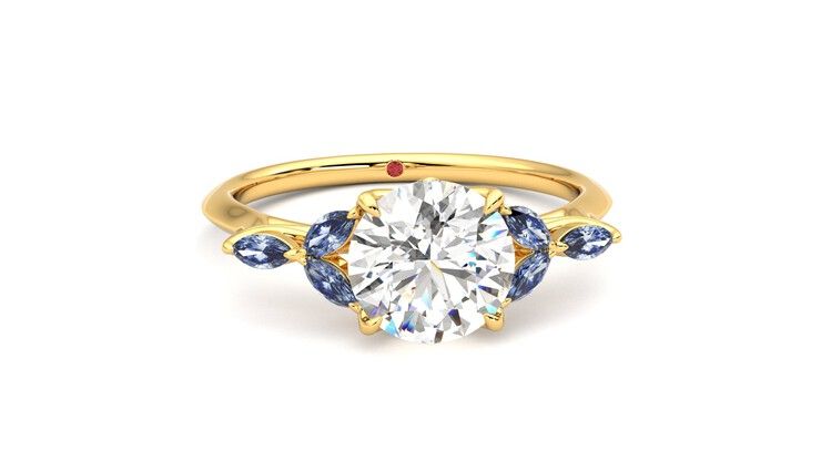 Taylor & Hart Tamora Round Engagement Ring 360 degree image 2