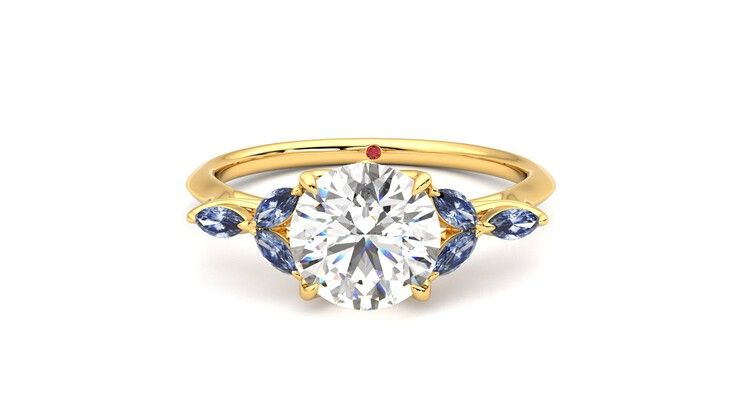 Taylor & Hart Tamora Round Engagement Ring 360 degree image 29