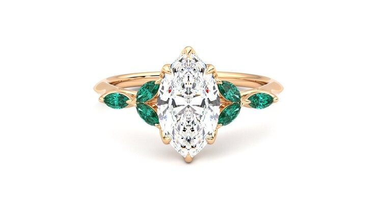 Taylor & Hart Tamora Marquise Engagement Ring 360 degree image 0