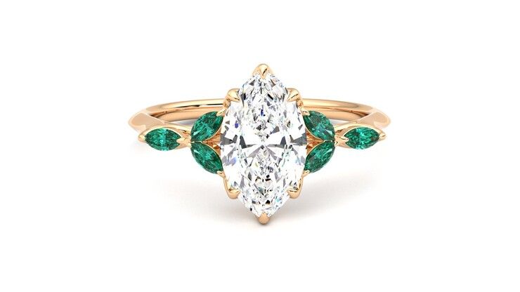 Taylor & Hart Tamora Marquise Engagement Ring 360 degree image 1