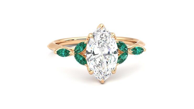 Taylor & Hart Tamora Marquise Engagement Ring 360 degree image 2