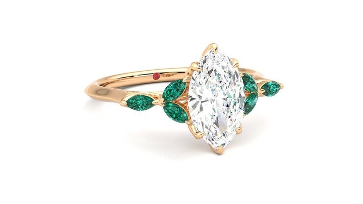 Taylor & Hart Tamora Marquise Engagement Ring 360 degree image 4