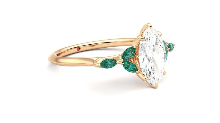 Taylor & Hart Tamora Marquise Engagement Ring 360 degree image 6