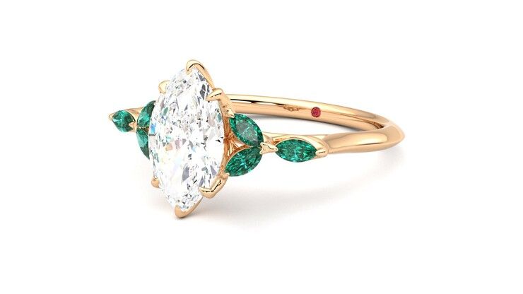 Taylor & Hart Tamora Marquise Engagement Ring 360 degree image 25