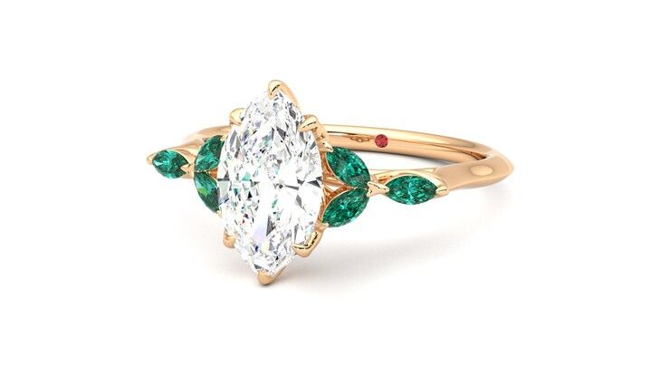 Taylor & Hart Tamora Marquise Engagement Ring 360 degree image 26