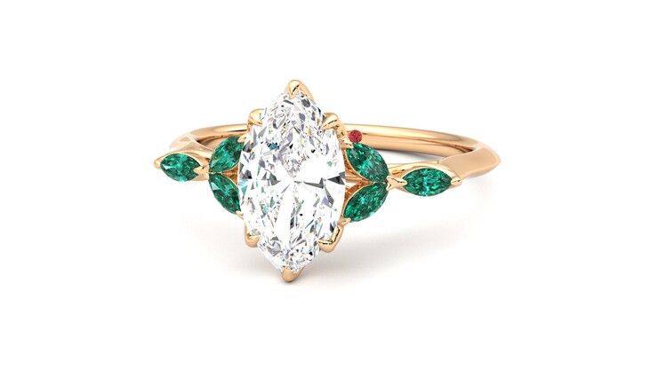 Taylor & Hart Tamora Marquise Engagement Ring 360 degree image 27