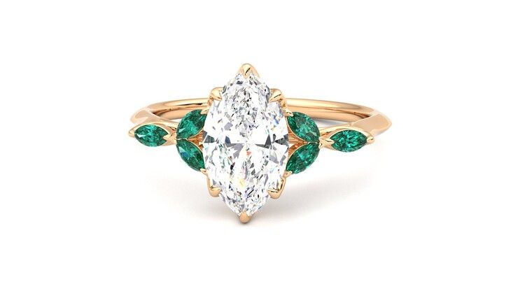 Taylor & Hart Tamora Marquise Engagement Ring 360 degree image 28