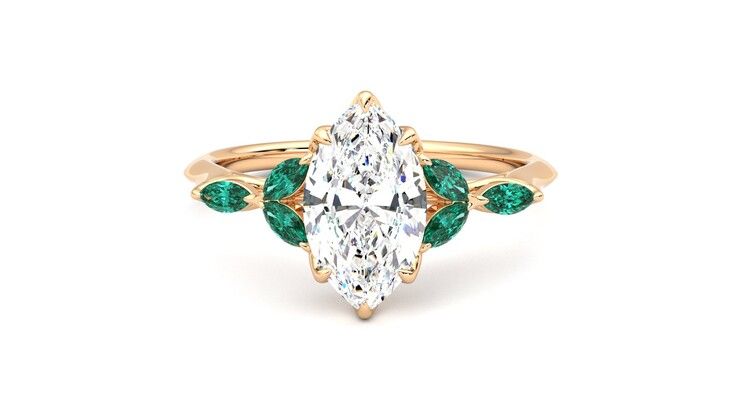 Taylor & Hart Tamora Marquise Engagement Ring 360 degree image 29