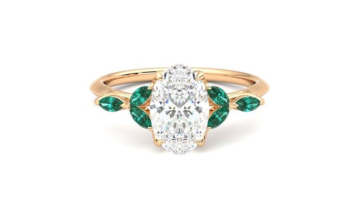 Taylor & Hart Tamora Oval Engagement Ring 360 degree image 0