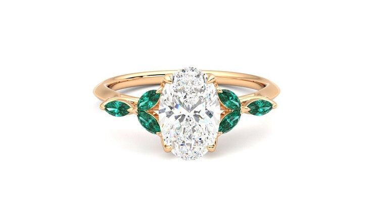 Taylor & Hart Tamora Oval Engagement Ring 360 degree image 1