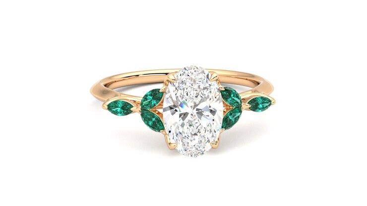 Taylor & Hart Tamora Oval Engagement Ring 360 degree image 2