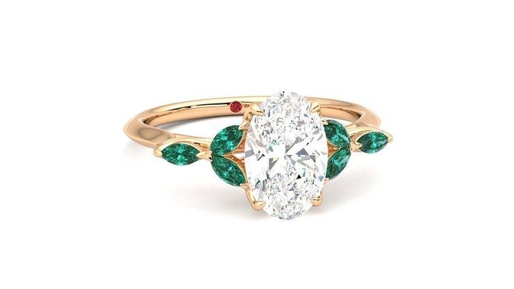 Taylor & Hart Tamora Oval Engagement Ring 360 degree image 3
