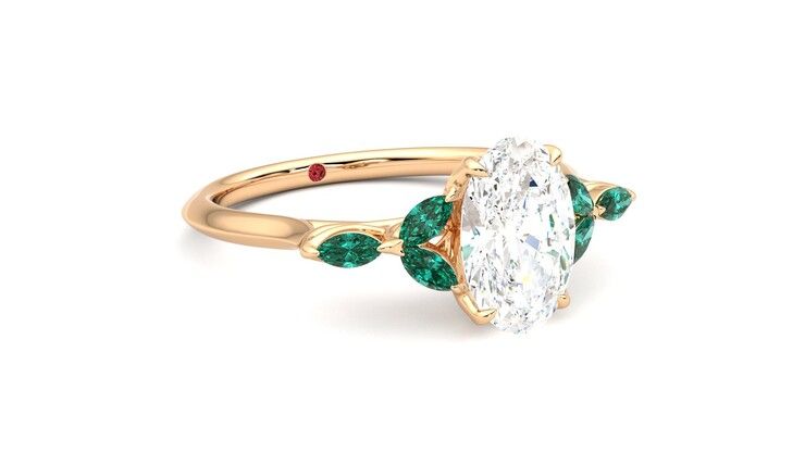 Taylor & Hart Tamora Oval Engagement Ring 360 degree image 5