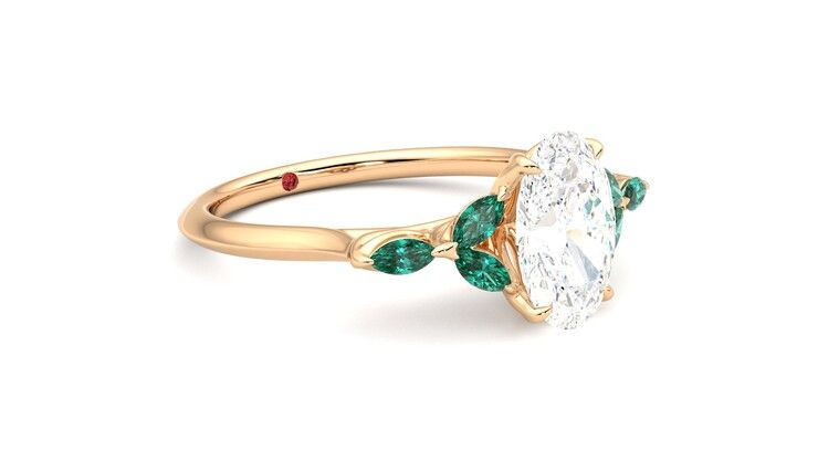 Taylor & Hart Tamora Oval Engagement Ring 360 degree image 6