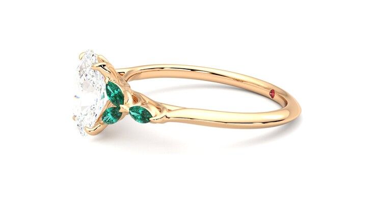 Taylor & Hart Tamora Oval Engagement Ring 360 degree image 22