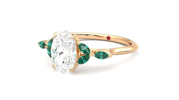 Taylor & Hart Tamora Oval Engagement Ring 360 degree image 25