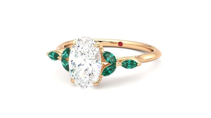 Taylor & Hart Tamora Oval Engagement Ring 360 degree image 26