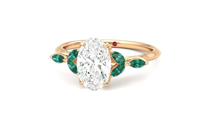 Taylor & Hart Tamora Oval Engagement Ring 360 degree image 27