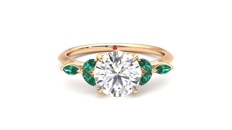 Taylor & Hart Tamora Round Engagement Ring 360 degree image 1