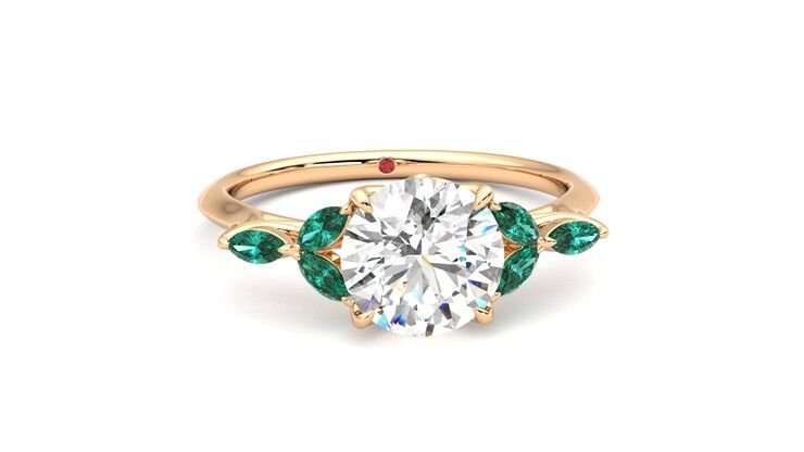 Taylor & Hart Tamora Round Engagement Ring 360 degree image 2