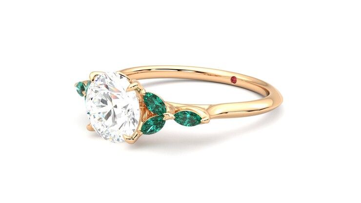 Taylor & Hart Tamora Round Engagement Ring 360 degree image 24