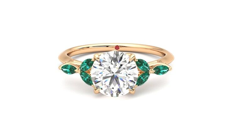 Taylor & Hart Tamora Round Engagement Ring 360 degree image 29