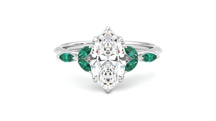 Taylor & Hart Tamora Marquise Engagement Ring 360 degree image 0