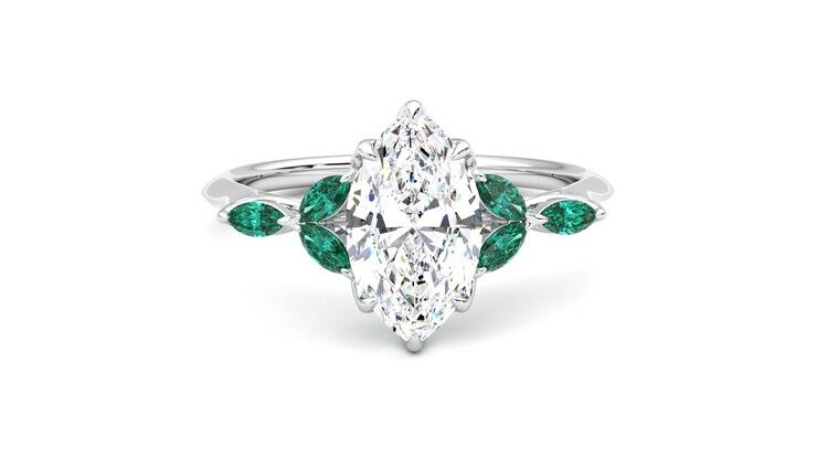 Taylor & Hart Tamora Marquise Engagement Ring 360 degree image 1
