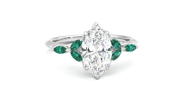 Taylor & Hart Tamora Marquise Engagement Ring 360 degree image 2
