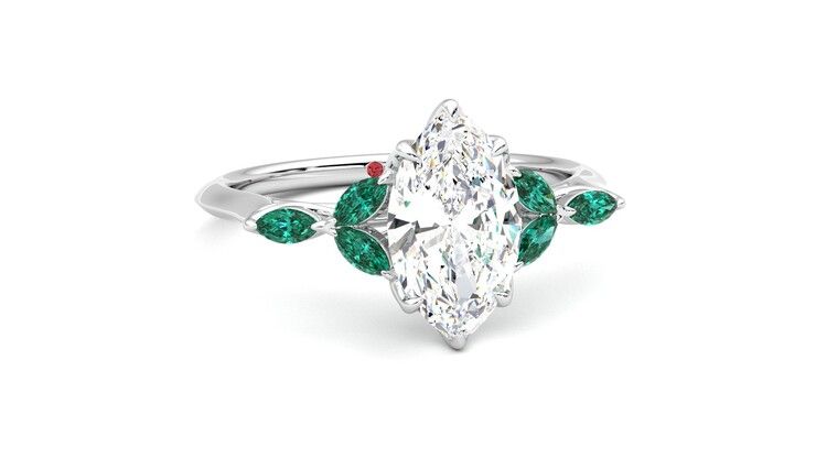 Taylor & Hart Tamora Marquise Engagement Ring 360 degree image 3