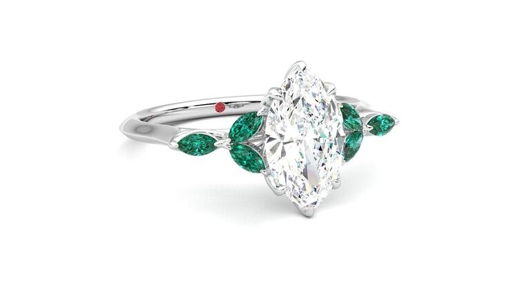 Taylor & Hart Tamora Marquise Engagement Ring 360 degree image 4