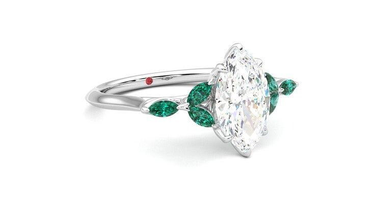 Taylor & Hart Tamora Marquise Engagement Ring 360 degree image 5