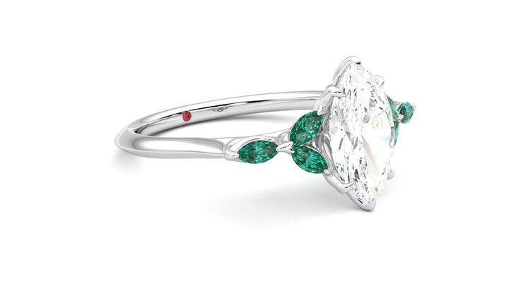 Taylor & Hart Tamora Marquise Engagement Ring 360 degree image 6